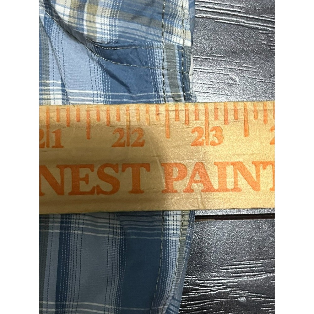 CC Filson Vented Fishing Shirt Mens M Blue Gray White Plaid Hiking Camping Shirt - Picture 7 of 9